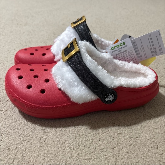 Crocs Classic Lined Santa Clogs Men’s 7 Women’s 9 Slip-On Slingback Clogs Shoe - Picture 1 of 9